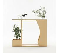 PreuepltrMa Consola de Entrada con Marco de Metal Efecto Mármol, Estilo Moderno, Multifuncional para Pasillo, Sala de Estar y Recibidor(Gold,39.37 in Long)