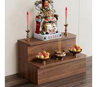 PreuepltrMa Mesa de ofrendas de Estilo japonés - De Dos Niveles para Incienso, Velas y Frutas, Ideal para Culto y Espacio de meditación(Double-,15.75in)
