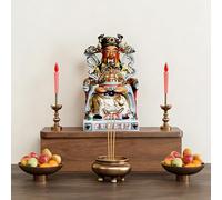 PreuepltrMa Mesa de ofrendas de Estilo japonés - De Dos Niveles para Incienso, Velas y Frutas, Ideal para Culto y Espacio de meditación(Single-,39.37in)