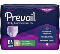 Prevail Ropa interior de incontinencia de máxima absorción para mujer, extragrande, 16 unidades (paquete de 4)