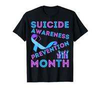 Prevención de Conciencia del Suicidio, corazón arcoíris, mamá, papá, niño, niña Camiseta gráfica económica