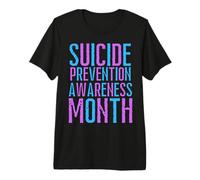 Prevención de Conciencia del Suicidio, corazón arcoíris, mamá, papá, niño, niña Camiseta Premium