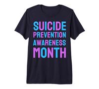 Prevención de Conciencia del Suicidio, corazón arcoíris, mamá, papá, niño, niña Camiseta Premium