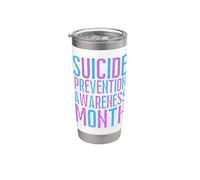 Prevención de conciencia del suicidio, corazón arcoíris, mamá, papá, niño, niña Vaso térmico de acero inoxidable de doble pared