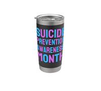 Prevención de conciencia del suicidio, corazón arcoíris, mamá, papá, niño, niña Vaso térmico de acero inoxidable de doble pared