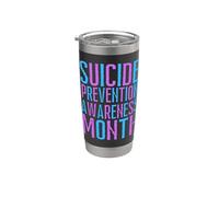 Prevención de conciencia del suicidio, corazón arcoíris, mamá, papá, niño, niña Vaso térmico de acero inoxidable de doble pared