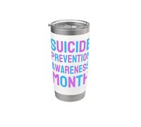 Prevención de conciencia del suicidio, corazón arcoíris, mamá, papá, niño, niña Vaso térmico de acero inoxidable de doble pared