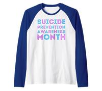 Prevención de Conciencia del Suicidio God Love You Mom Dad Boy Girl Camiseta Manga Raglan