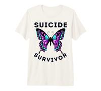 Prevención de concienciación sobre sobrevivientes del Suicidio Mariposa niño niña Camiseta Premium