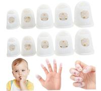 Prevención de mordeduras de uñas de 10 piezas para niños, física de chupación de pulgar el pulgar, cubierta protectora de silicona mangas reutilizables para los dedos para la protección diaria.