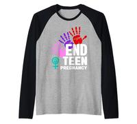 Prevención del Embarazo Adolescente - Poner Fin al Embarazo Adolescente Camiseta Manga Raglan