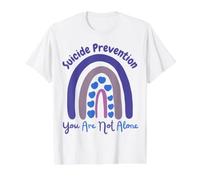 Prevención del Suicidio Rainbow You Are Not Alone Kid Boys Girls Camiseta gráfica económica, Hombre, Blanco, XL