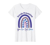 Prevención del Suicidio Rainbow You Are Not Alone Kid Boys Girls Camiseta gráfica económica, Mujer, Blanco, XS