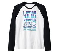 Prevención del suicidio Vístete de morado azulado para Camiseta Manga Raglan