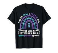 Prevención del suicidio Vístete de morado Teal Salud mental Camiseta