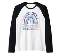 Prevención del suicidio Vístete de morado Teal Salud mental Camiseta Manga Raglan