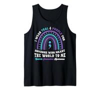 Prevención del suicidio Vístete de morado Teal Salud mental Camiseta sin Mangas