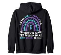 Prevención del suicidio Vístete de morado Teal Salud mental Sudadera con Capucha