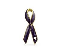 Prevención Y Concientización Cinta Morada Cáncer De Páncreas Sobreviviente Broche Corazón Abierto Esmalte Chapado En Oro Accesorio Inspirador Para Mujer