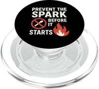 Prevenir la Chispa Antes de Que comience | Regalo de Eslogan de Seguridad contra Incendios PopSockets PopGrip para MagSafe
