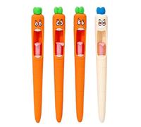 Preventa En La Tinta Que Derrama Lápiz De Zanahoria De Silicio, Pluma De Escritura Dulce - 4x Gritos De Gritos Divertidos Lápiz De Escritura De Diario, Diversión Creativa De Verduras, Escuela De Ofici