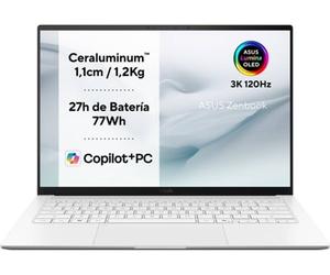 Preventa Portátil ASUS OLED UX5406AA-SU247W (14'' - Intel Core Ultra 9 386H - RAM: 32GB - 1TB SSD - Intel Graphics)