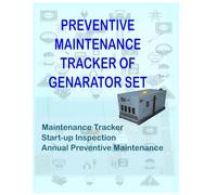 Preventive maintenance Tracker of generator set: Generator set Preventive Maintenance Tracking Template