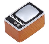 Prevessel 1:12 Estilo Retro Casa de Muñecas en Miniatura TV Exquisita Decoración para la Interacción Entre E Hijos, Adecuado para Casas de Muñecas Aficionados, Material de Madera Compuesta