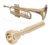 Prevessel Boquilla de Trompeta Profesional y Duradera para una Voz Clara y Dulce, Estilo Elegante, Accesorios para Instrumentos Musicales para Jugadores Principiantes Profesionales, Metal Gold 3C (7