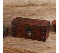 Prevessel Caja de Almacenamiento Vintage de Madera, Caja de Colección de Joyas Retro Hecha a Mano para Artículos Pequeños, Ideal para Decoración del Hogar (Cerradura de combinación pequeña)