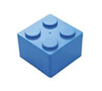 Prevessel Caja Espacial de Plástico con Formas de Bloques de Construcción, Práctica Superpuesta para Niños, Conjunto de Caja de Almacenamiento ABS Azul/Verde/Amarillo/Rojo (Cuadrado)
