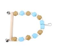 Prevessel Columpio de Loro de Madera Natural Colorido con Campanas para un Ejercicio Saludable para Pájaros del Amor 15 Cm/9,1 Pulgadas