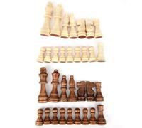 Prevessel Fide Juego de Ajedrez Ponderado de Juguete 14 × 9 × 6 Pieza de Ajedrez Internacional de Madera sin Tablero Juguete de Interacción Entre e Hijos Juego de de Regalo para Niños de