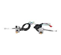 Prevessel Interruptor de Manillar de Freno de Tambor de Motocicleta, 22mm, 2 uds., Reemplazo de Aleación de Aluminio Plateado para JH70 JH90 para Manillares de 7/8 Pulgadas
