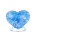 Prevessel Juguete de Bloques de Construcción de Corazón de Rompecabezas de Cristal 3D para Diversión Familiar y Desarrollo del Cerebro, Rosa/Azul Claro/púrpura, Adecuado para Mayores de 14 Años
