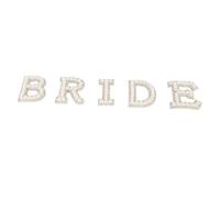Prevessel Letras Brillantes de Novia para Planchar con Diamantes de Imitación para Ropa, Proyectos de Bricolaje, 5 Piezas para Vestidos, Chaquetas y Sombreros