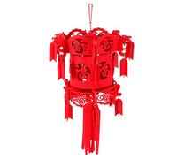 Prevessel Linterna China Roja Fieltro Rompecabezas Linterna para Decoración del Jardín del Hogar, Material Duradero y Fácil Montaje, Adecuado para Festival de Primavera, Día de Año Nuevo, Fiesta,