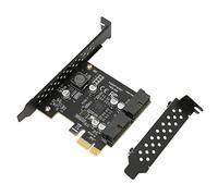 Prevessel PCE2P19-R01 Tarjeta de Expansión PCIE a USB 3.2 de Alta Potencia para Transferencia Rápida de Datos 5 Gbps Plug and Play para WinXP 8 10 11 Metal Baffle (Tablero Negro de 19 Pines.)
