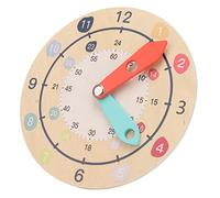 Prevessel Reloj de Aprendizaje de Estilo Lindo, Reloj de Demostración Práctico de 3 Capas para Niños, Juguete Educativo, Madera Compuesta de 5,9 X 5,9 Pulgadas