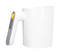 Prevessel Tamiz de Harina Eléctrico de Mano, Fácil Operación para Hornear en Casa, Tamiz de Polvo Blanco con Forma de Taza de Acero Inoxidable de 5,5"