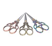 Prevessel Tijeras de Costura Antiguas Retro con Borlas para Bordado, Recorte de Belleza, 3 uds., Bronce Vintage + Latón + Color Ti para Costura DIY