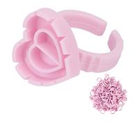 Prevessel Vasos Desechables de Pegamento para Pestañas, Color Rosa, 100 Uds., para Extensiones de Pestañas, Copas de Abanico Rápido para Injerto Limpio e Higiénico