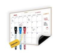 Previs Calendario Magnetico Nevera Mensual A3 - Calendario 2026 Nevera Iman - Planificador Mensual 3 Rotus - Pizarra Magnetica Nevera - Planner Organizador Semanal Frigorifico Planning Familiar