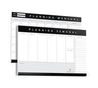 Previs Combo Planificador Semanal + Planificador Mensual A3 - Organizador de Escritorio - Ideal Para Oposiciones, Estudios, Trabajo.