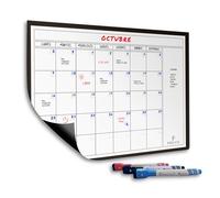 Previs Pizarra Magnetica Nevera A4 - Calendario Magnetico con Lista Compra Nevera - Calendario Nevera Iman y Pizarra para Cocina - Planificador Mensual Magnetico
