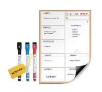 PREVIS Planificador Semanal Magnetico Nevera A4 - Pizarra Magnetica Nevera Semanal Menu Organizador Comidas, Lista Compra, ToDos- Pizarra Nevera Magnetica Frigorifico - Calendario Semanal Magnetico