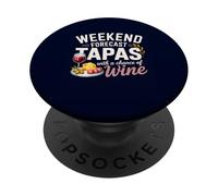 Previsión de Fin de Semana Tapas & Wine Funny Spanish Food Lover PopSockets PopGrip Adhesivo