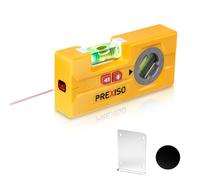 PREXISO Nivel láser de línea 2 en 1 - Mini nivel de torpedo con luz, nivel de bolsillo magnético giratorio de 3-3/4 pulgadas y herramienta niveladora de línea láser de 30 pies para colgar cuadros