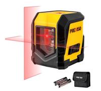 PREXISO Nivel Láser, Nivel de Línea Cruzada, Láser Rojo Autonivelante, Modo Manual Incluye 2 Pilas, Uso Versátil para Construcción, Proyectos de Bricolaje