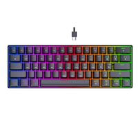 PREYON Brown All Claw Gaming Keyboard con USB C, Bluetooth, 2.4ghz - Teclado Mecánico Retroiluminado - Teclado 60% Hot Swap - Batería 2500mah - Interruptores Gateron Brown